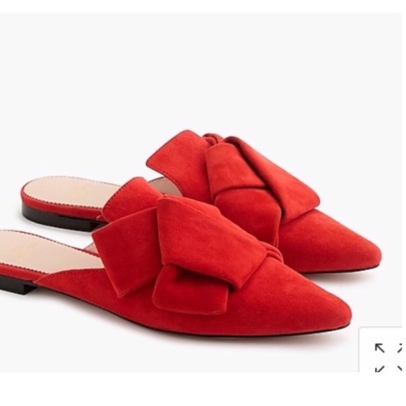 J. Crew Shoes - Jcrew red suede pointed toe mules size 9